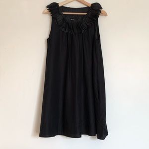 Black Dress with Feather Ornaments